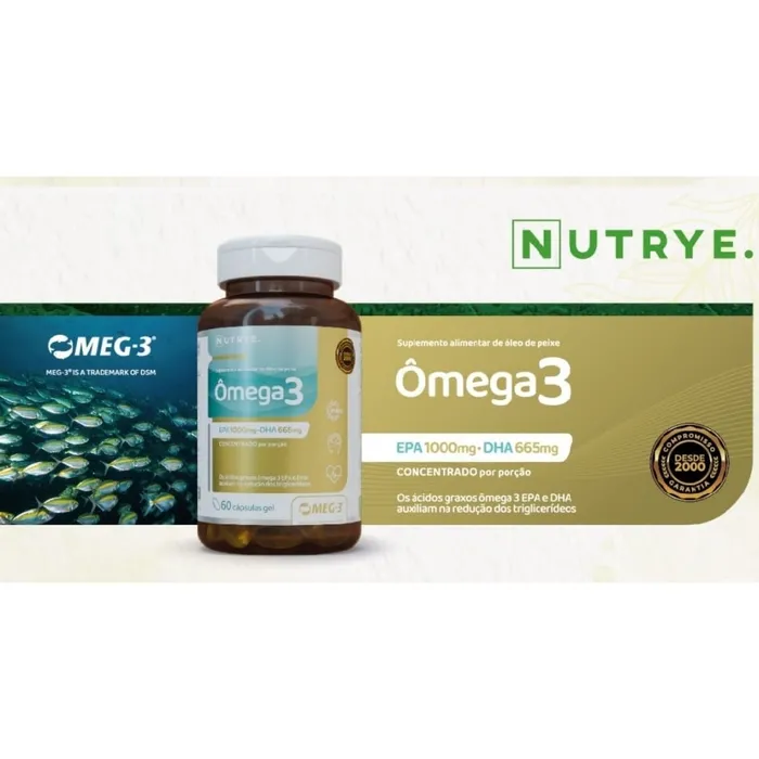 Omega 3 Nutrye 60 Cápsulas - EPA 1000mg. DHA665_MEG 3