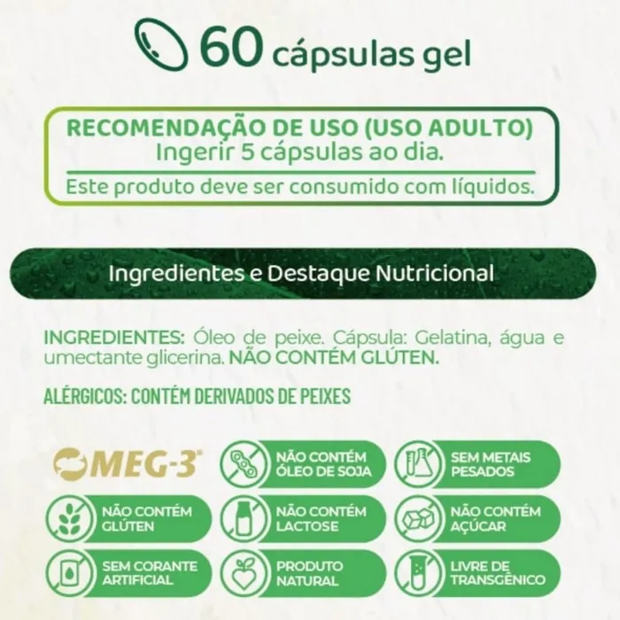 Omega 3 Nutrye 60 Cápsulas - EPA 1000mg. DHA665_MEG 3
