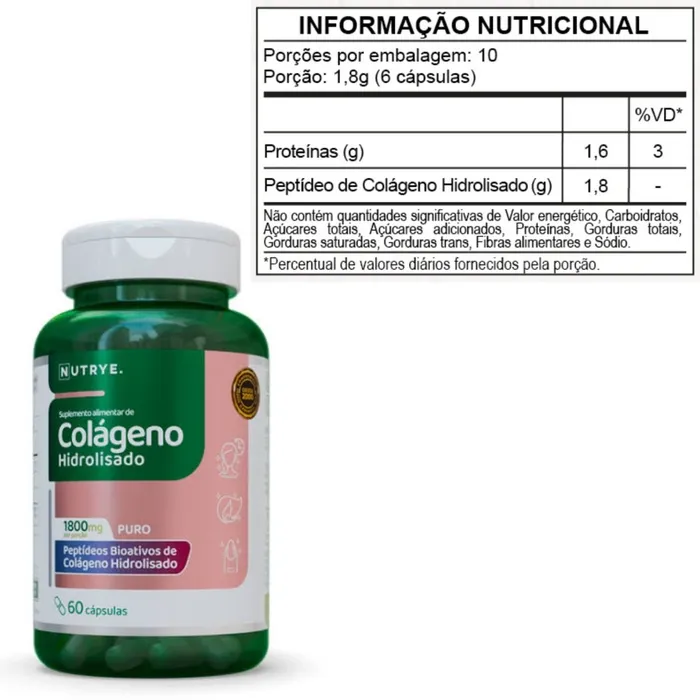 Colágeno Hidrolisado 60 Cápsulas - Nutrye
