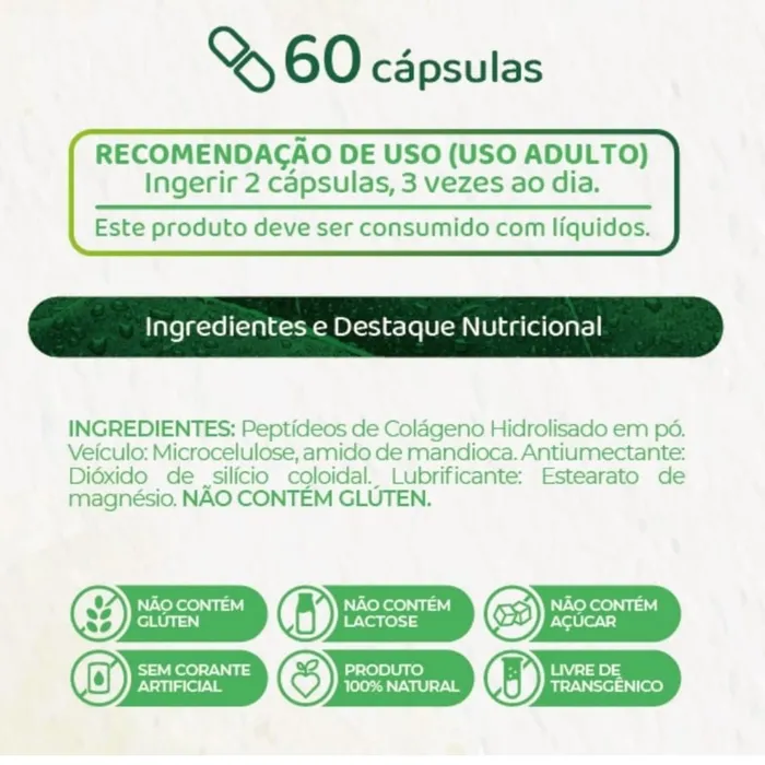 Colágeno Hidrolisado 60 Cápsulas - Nutrye