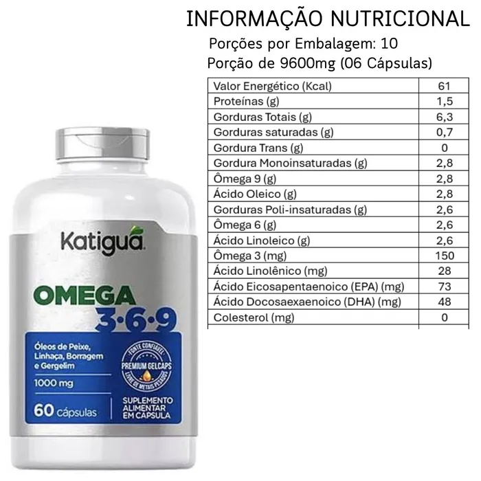 Ômega 3.6.9 Katiguá - 60 Cápsulas