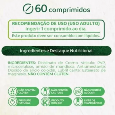 Picolinato de Cromo Nutrye - 60 Comprimidos