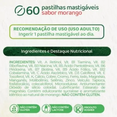 Polivitamínico e Polimineral de A à Z - 60 Comprimidos