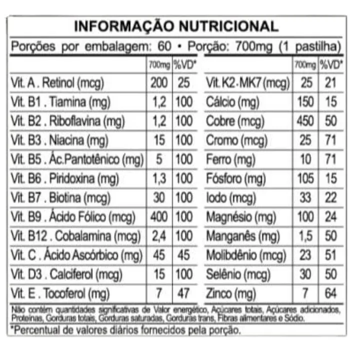 VitaliAZ Polivitamínico e Polimineral de A à Z - 60 Comprimidos