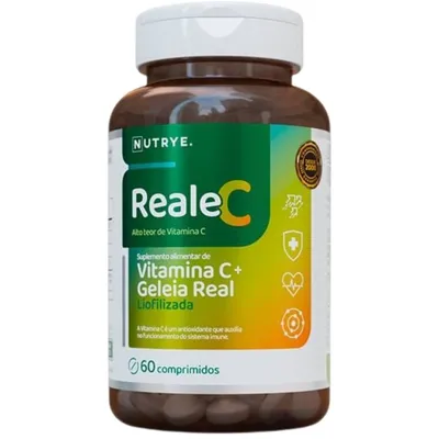 Vitamina C + Geléia Real Liofilizada - 60 Comprimidos
