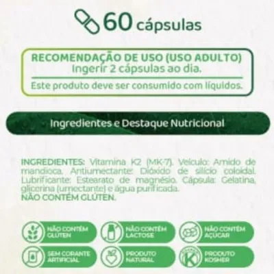 Vitamina K2 (Mk-7) Nutrye - 60 Cápsulas
