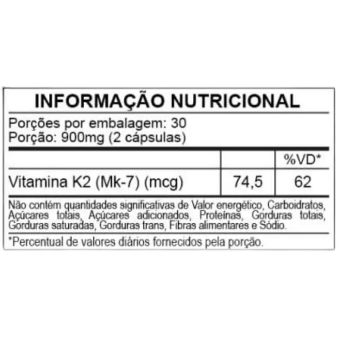Vitamina K2 (Mk-7) Nutrye - 60 Cápsulas