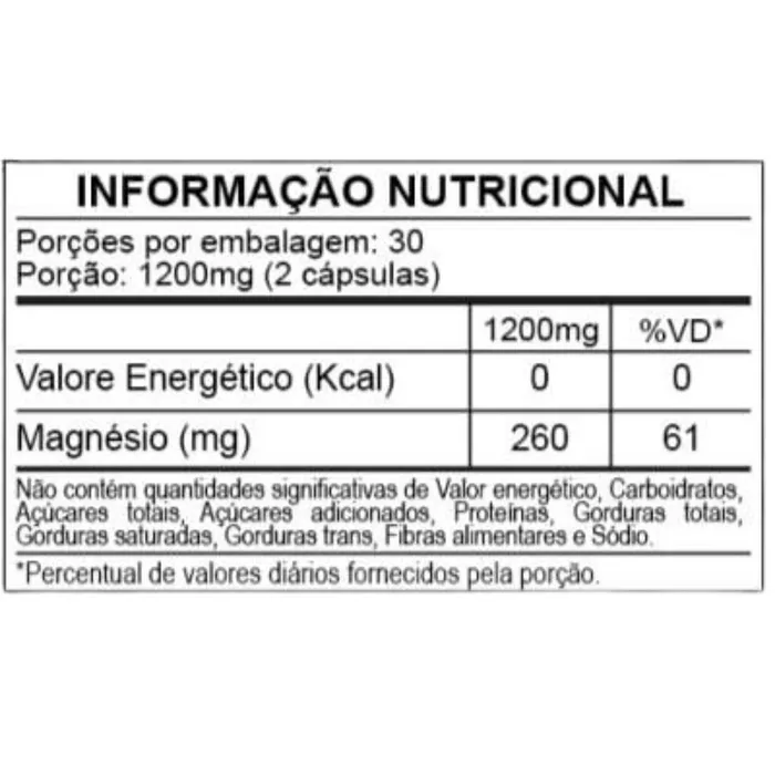 Cloreto de Magnésio P.A Nutrye - 60 Cápsulas