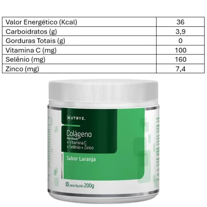 Colágeno Hidrolisado 200g - Sabor Laranja