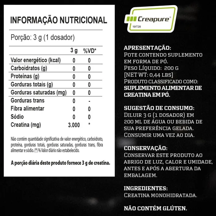 Creatina Darkness  com Selo Creapure 200g