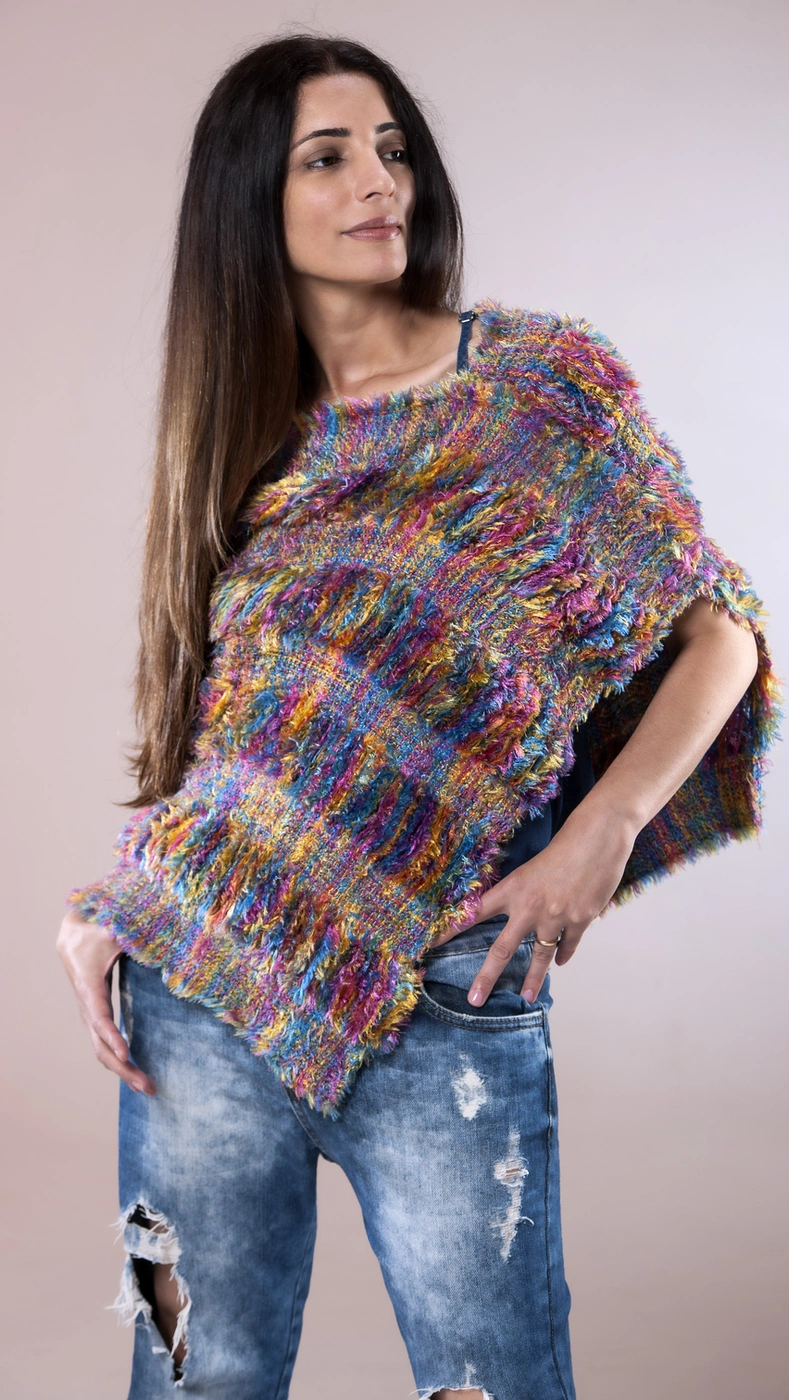 Pelerine de Inverno Artesanal em Tear Manual | Moça Prendada