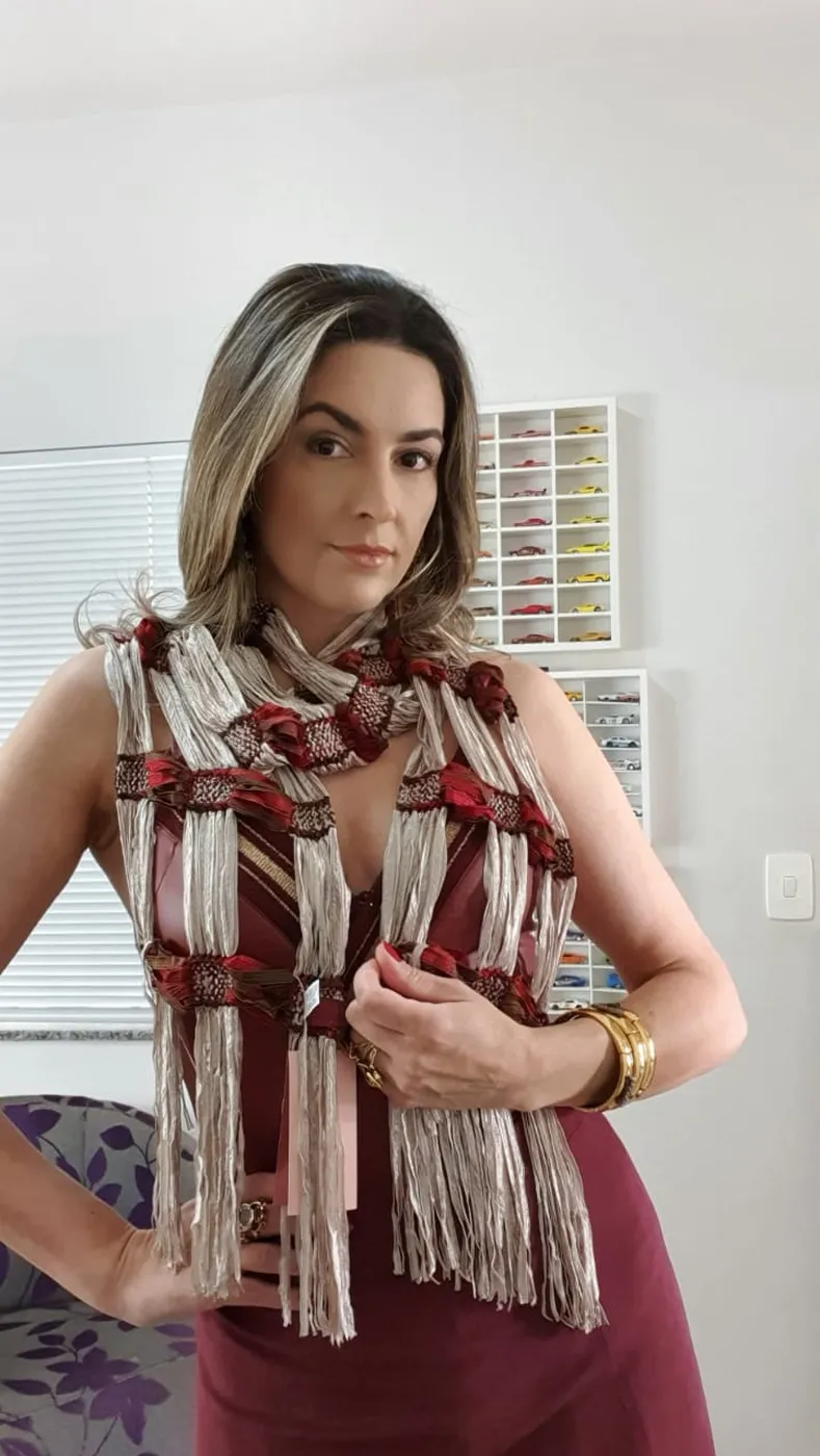 Lenço de Verão Artesanal em Tear Manual | Moça Prendada