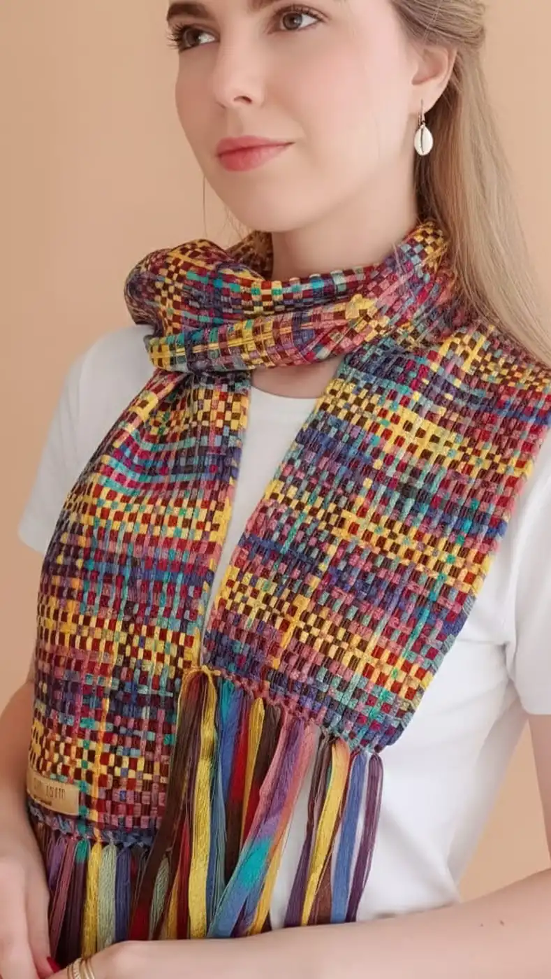 Lenço Liso Artesanal em Tear Manual | Moça Prendada