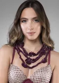 Colar Coral 3 Voltas Artesanal em Fita Starget | Moça Prendada - imagem 3