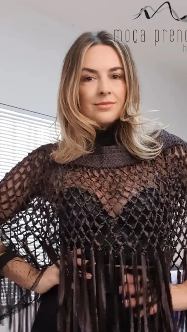 Pelerine Cindy Artesanal em Fita Trilogy | Moça Prendada