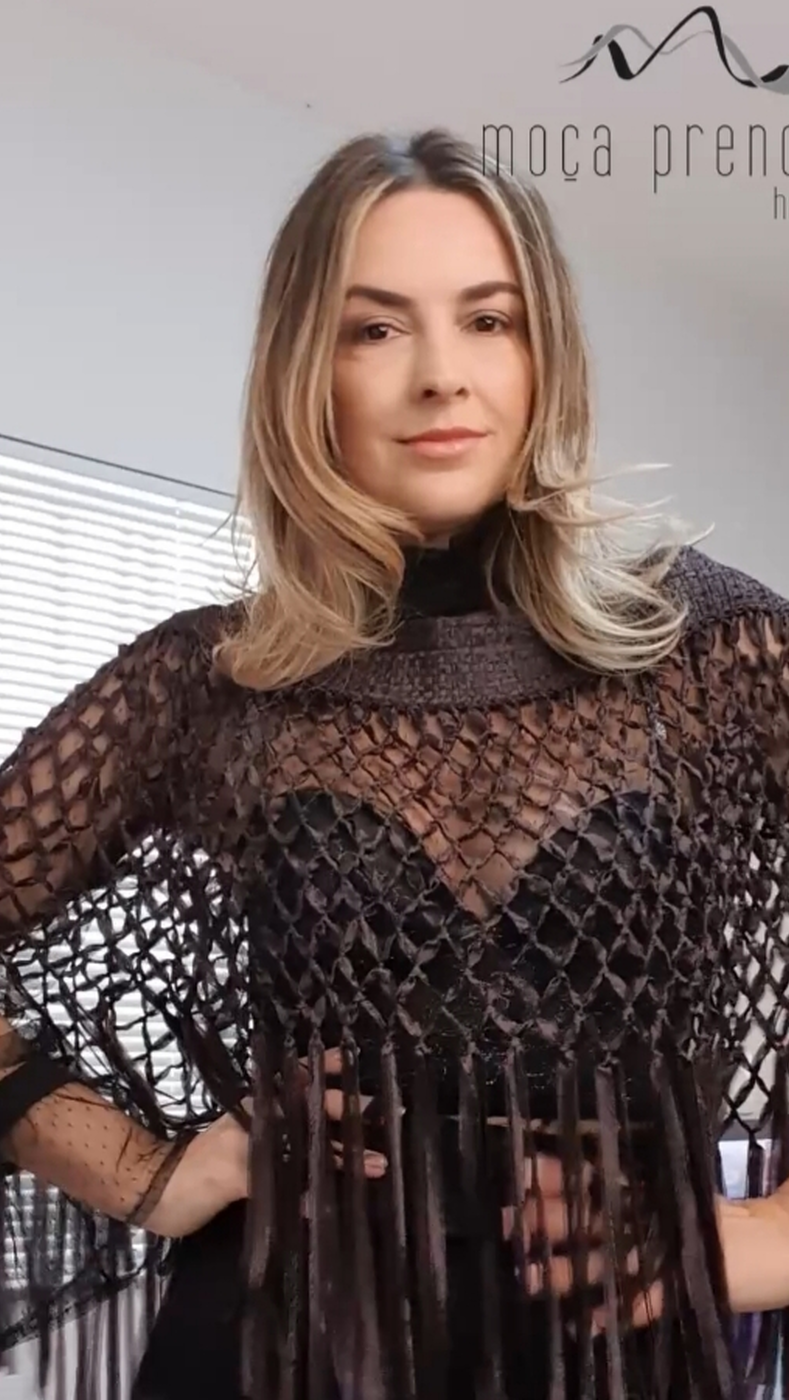 Pelerine Cindy Artesanal em Fita Trilogy | Moça Prendada