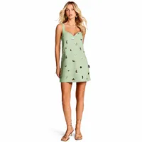 Vestido Curto Com Alça Grossa Verde Sky Frame - imagem 4