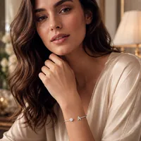 Bracelete Moissanite 6mm Inicial Cravejada 0.8CT - imagem 2
