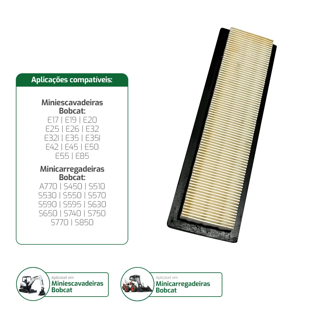 Filtro do Ar Condicionado Aplicável Mini Carregadeiras Bobcat - 7176099