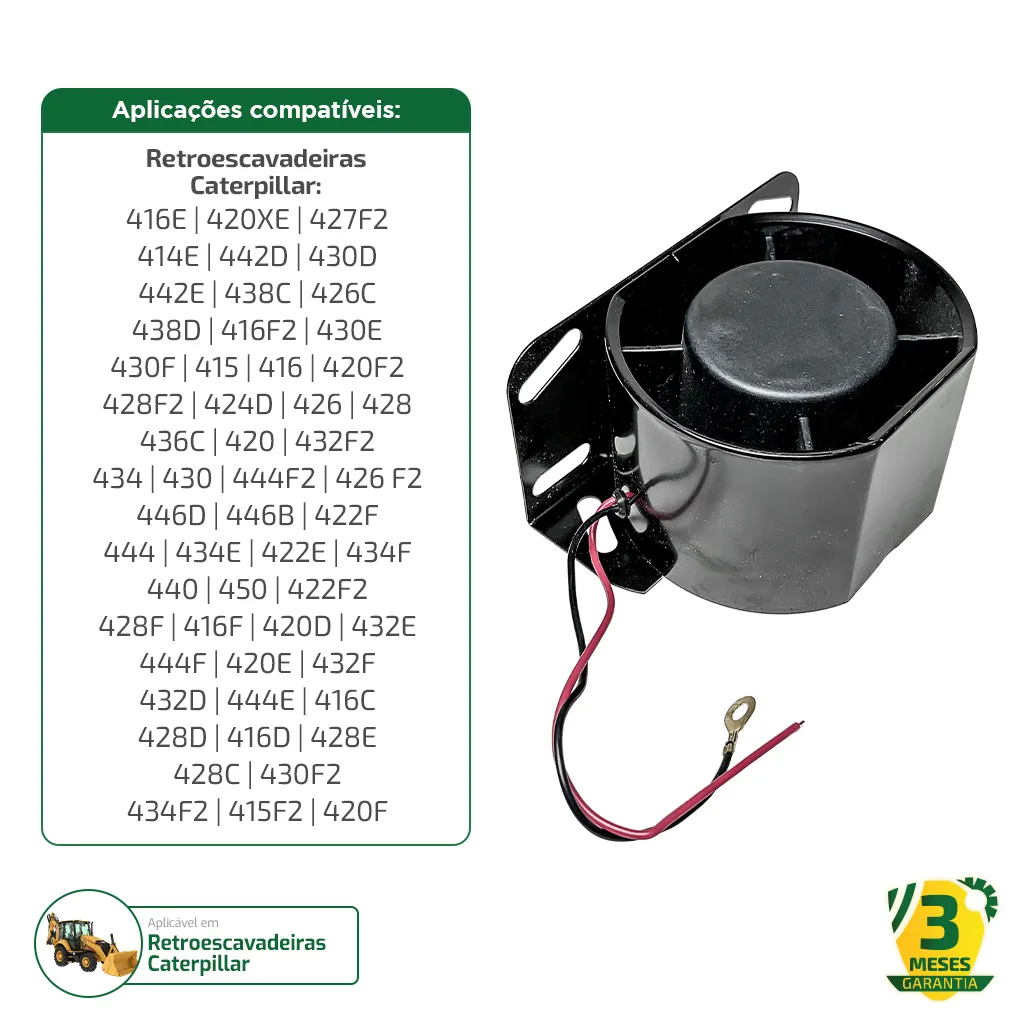 Alarme de Marcha Ré 24v Aplicável Caterpillar - 1545428