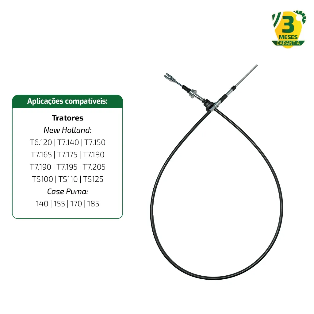 Cabo Comando Hidráulico Aplicável em Tratores New Holland e Case - 87678198