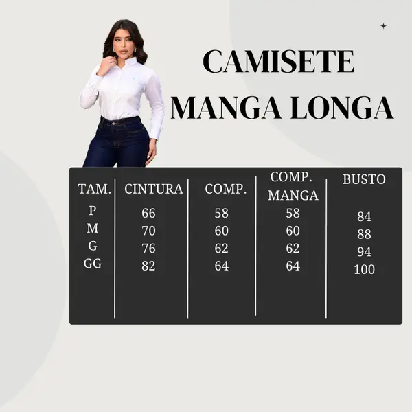 Tabela de Medidas camisete