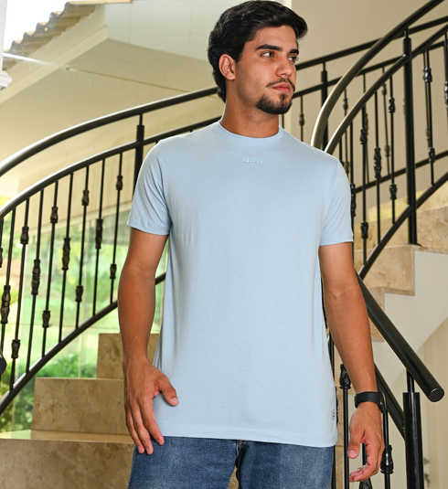 Camiseta Azul Claro Bordada (Linha Basic)