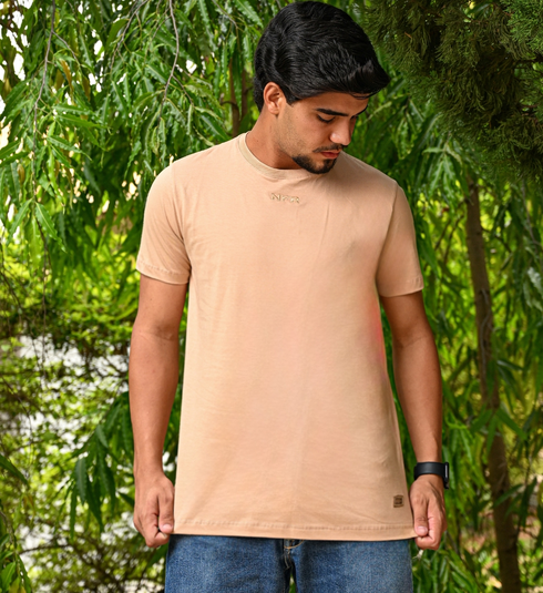 Camiseta Bege Bordada (Linha Basic)