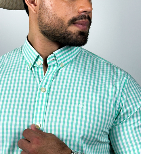Camisa Xadrez Verde Claro