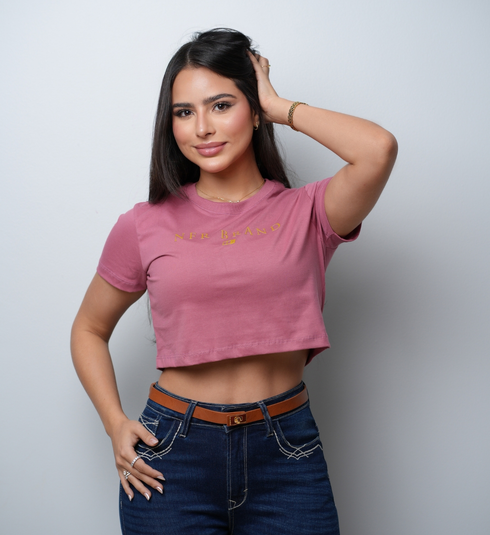 Cropped Feminino NFR – Rosa (Silkado)