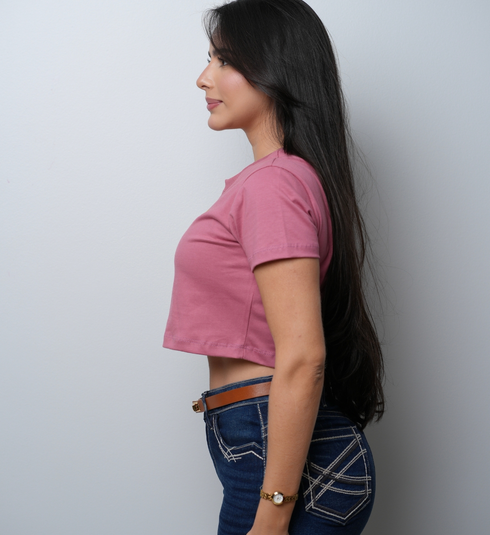 Cropped Feminino NFR – Rosa (Silkado)