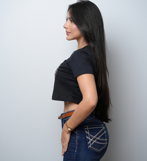 Cropped Feminino NFR – Preto (Silkado)