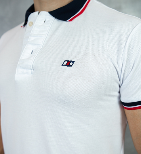 Camiseta Polo Masculina Branca Bordada – Linha Exclusiva NFR
