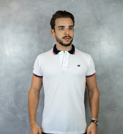 Camiseta Polo Masculina Branca Bordada – Linha Exclusiva NFR