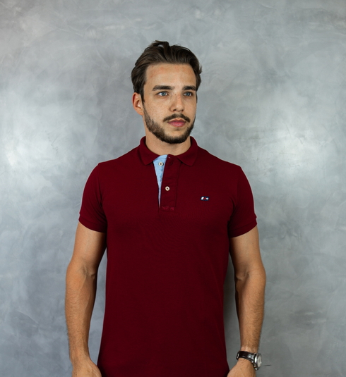 Camiseta Polo Masculina Vermelha Bordada – Linha Exclusiva NFR