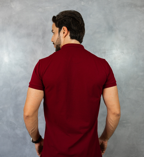Camiseta Polo Masculina Vermelha Bordada – Linha Exclusiva NFR