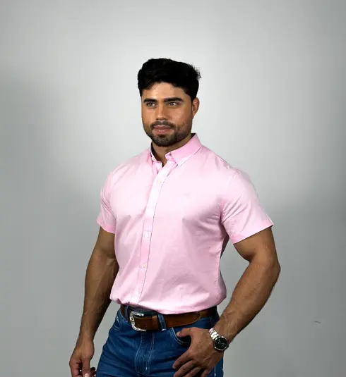 Camisa Rosa Claro Lisa