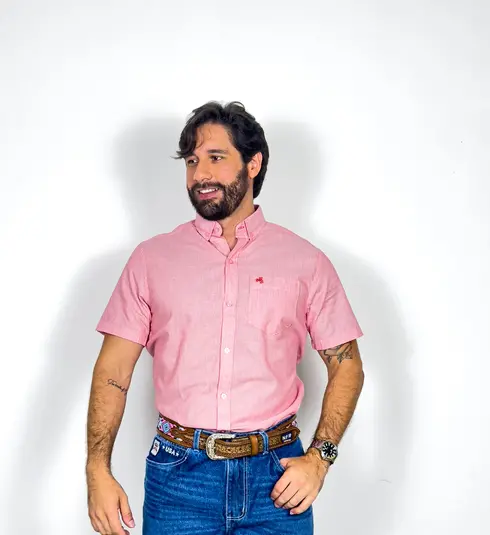 Camisa Manga Curta Comfort Vermelha Xadrez NFR