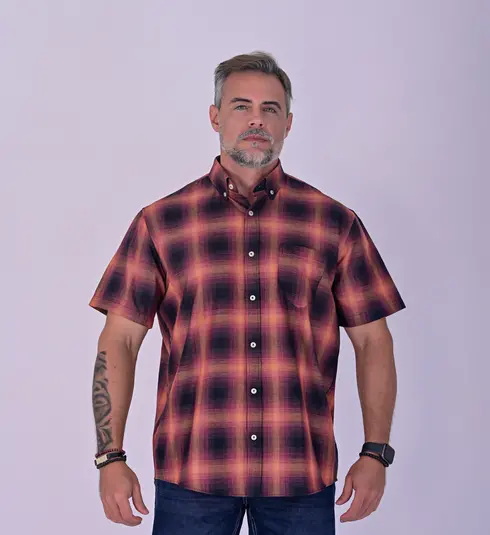 Camisa Manga Curta Comfort Xadrez NFR
