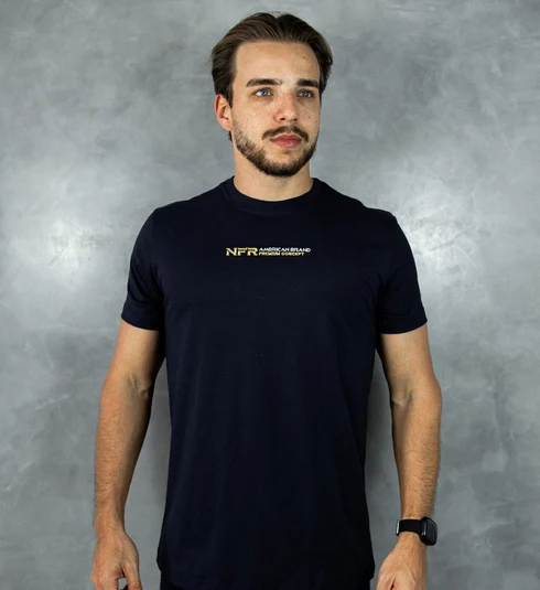 Camiseta Masculina NFR Azul Marinho Bordada
