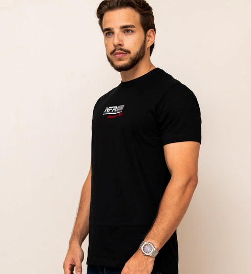 Camiseta Masculina NFR Preta Bordada