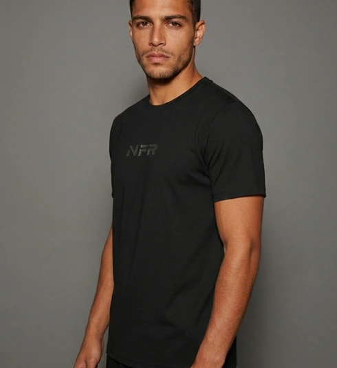 Camiseta Masculina NFR Preta com Silk