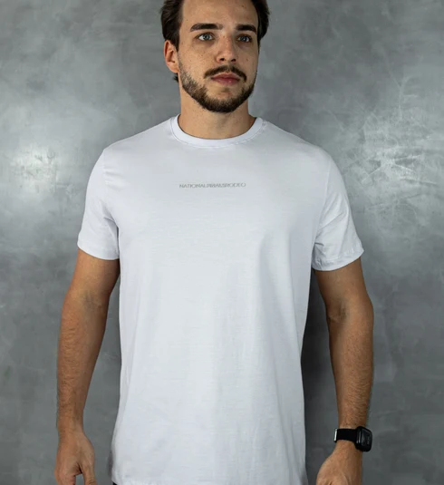 Camiseta Masculina NFR Branca com Silk