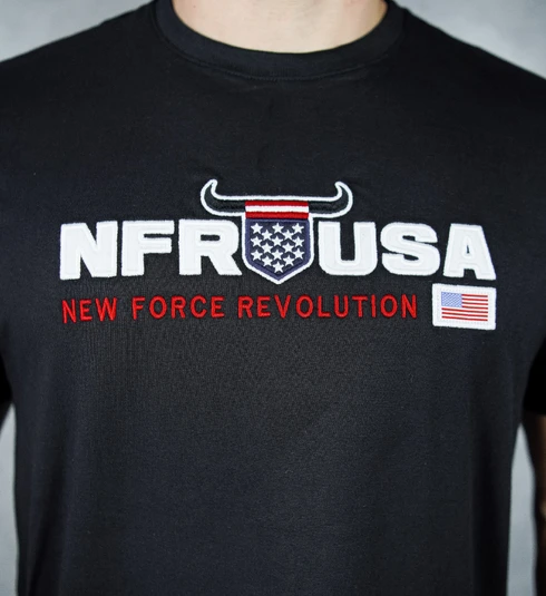 Camiseta Masculina NFR Preta Bordada