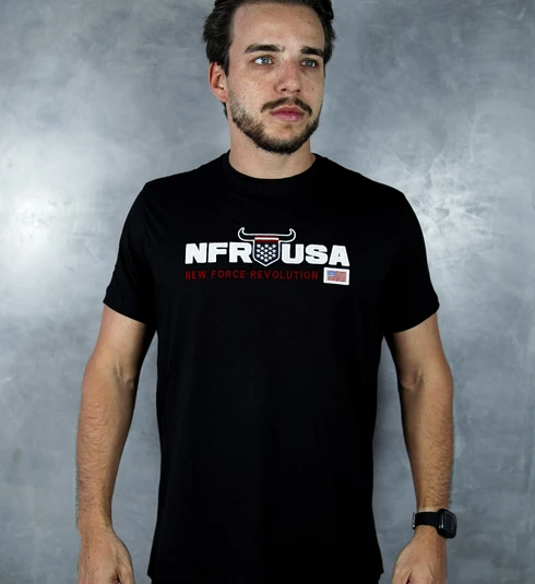 Camiseta Masculina NFR Preta Bordada