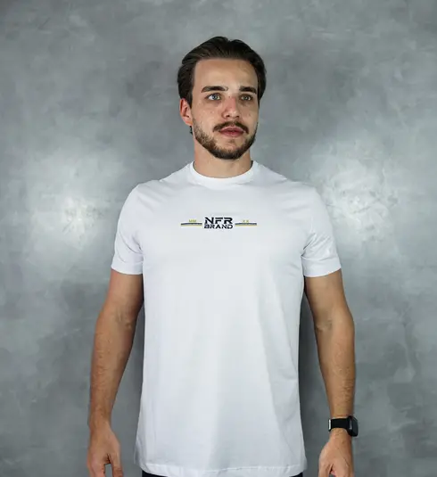 Camiseta Masculina NFR Branca Bordada