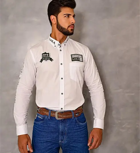 Camisa Masculina NFR USA – Branca