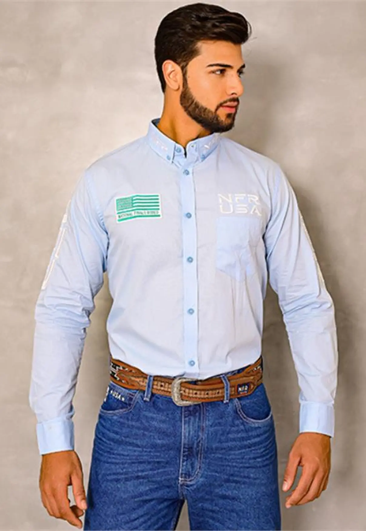 Camisa Masculina NFR USA Bull