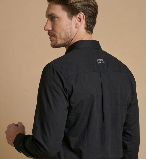 Camisa Masculina NFR Preta Slim