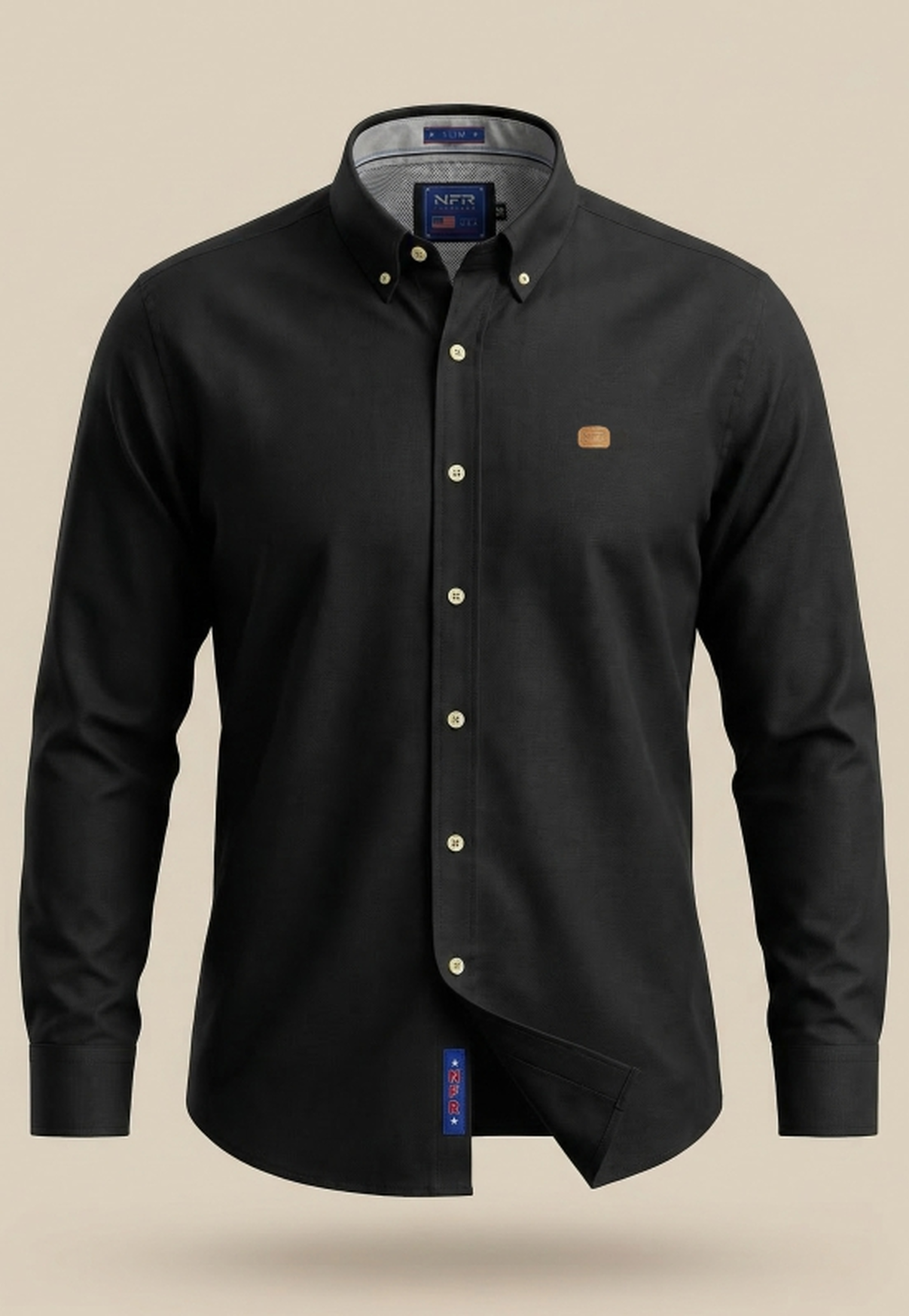 Camisa Masculina NFR Preta Slim
